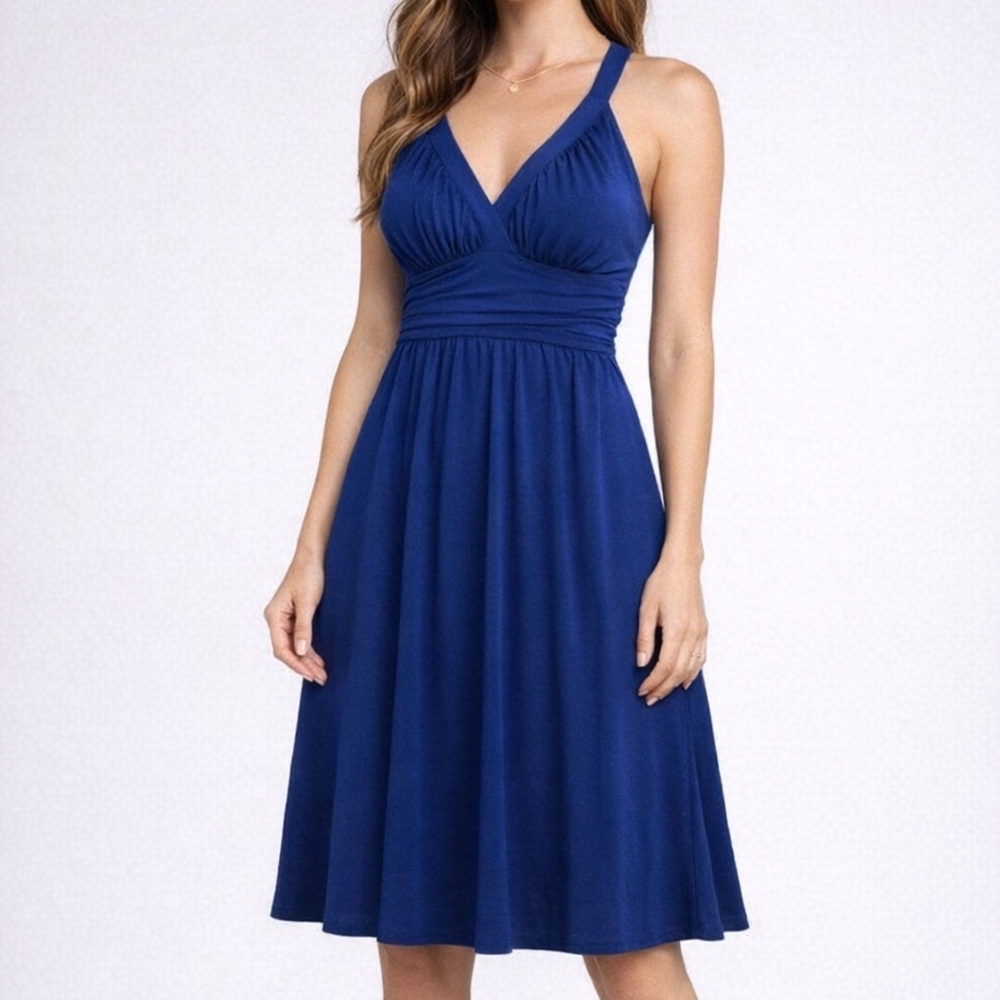 Calvin Klein Dress Royal Blue Sleeveless Size Small Cocktail Wedding